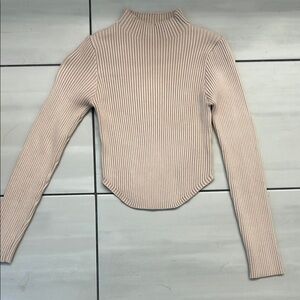 Ribbed Cream Turtleneck Top- never worn